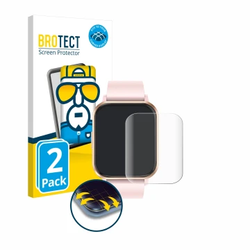Front side of a product packaging with the brand logo BROTECT. Next to it is the device walkbee Smartwatch 1.83