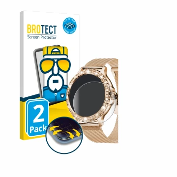 Front side of a product packaging with the brand logo BROTECT. Next to it is the device walkbee Smartwatch 1.3