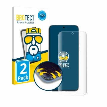 Front side of a product packaging with the brand logo BROTECT. Next to it is the device Huawei Pura 70 Ultra shown with the co