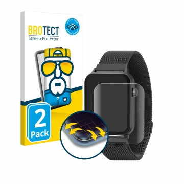 Front side of a product packaging with the brand logo BROTECT. Next to it is the device Reflex Active Series 30 AMOLED shown w