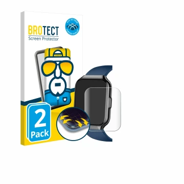 Front side of a product packaging with the brand logo BROTECT. Next to it is the device QCOQ P98 1.96