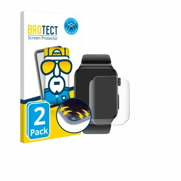 Front side of a product packaging with the brand logo BROTECT. Next to it is the device andoer Smartwatch 1.85