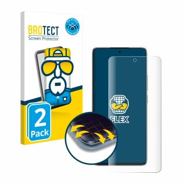 Front side of a product packaging with the brand logo BROTECT. Next to it is the device Xiaomi 14T shown with the correspondin