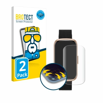 Front side of a product packaging with the brand logo BROTECT. Next to it is the device Ruxingx Fitness Tracker 1.47