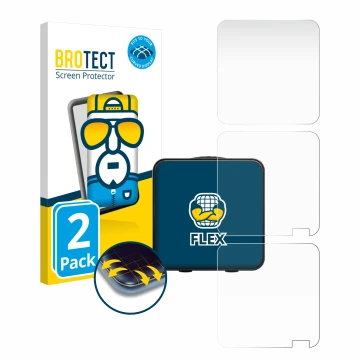 Front side of a product packaging with the brand logo BROTECT. Next to it is the device Rode Wireless Pro shown with the corre