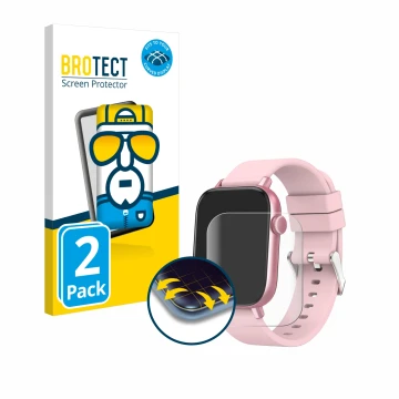 Front side of a product packaging with the brand logo BROTECT. Next to it is the device Ombar Smartwatch 1.9