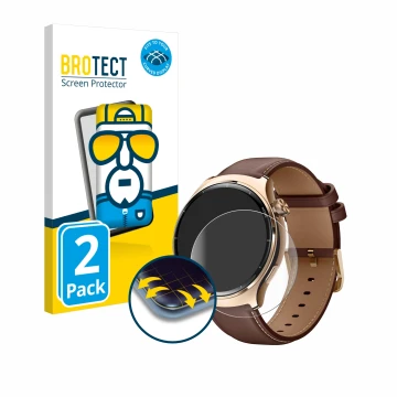 Front side of a product packaging with the brand logo BROTECT. Next to it is the device Xiaomi Mibro Lite 3 Pro shown with the