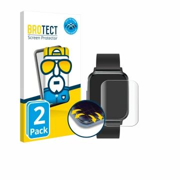 Front side of a product packaging with the brand logo BROTECT. Next to it is the device Braidol Smartwatch 1.83