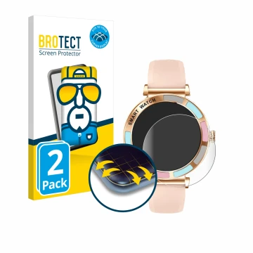 Front side of a product packaging with the brand logo BROTECT. Next to it is the device Braidol Smartwatch 1.27
