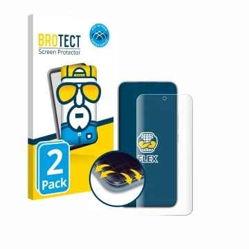 Front side of a product packaging with the brand logo BROTECT. Next to it is the device Honor 400 shown with the corresponding