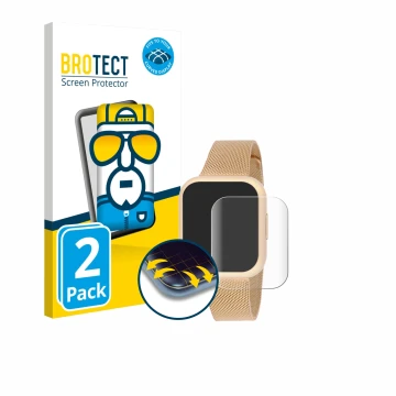 Front side of a product packaging with the brand logo BROTECT. Next to it is the device Liu Jo Smartwatch Voice Mini shown wit