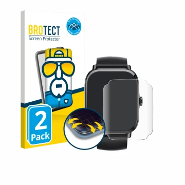 Front side of a product packaging with the brand logo BROTECT. Next to it is the device IFMDA P72 1.85