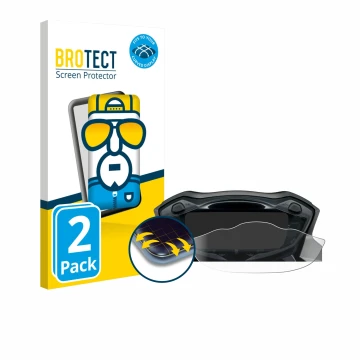 Front side of a product packaging with the brand logo BROTECT. Next to it is the device Suzuki SV 650 2016 shown with the corr