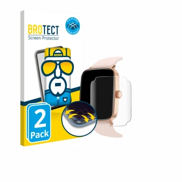 Front side of a product packaging with the brand logo BROTECT. Next to it is the device Yoever Smartwatch 1.85