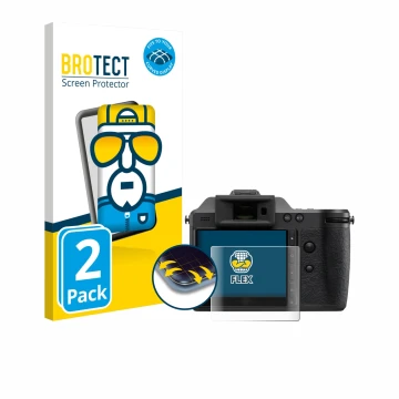 Front side of a product packaging with the brand logo BROTECT. Next to it is the device Hasselblad X2D II 100C shown with the 