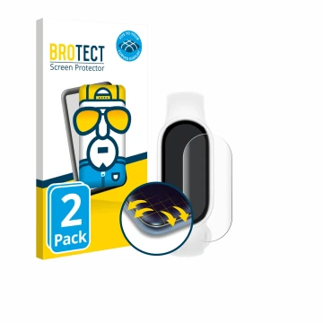 Front side of a product packaging with the brand logo BROTECT. Next to it is the device Xiaomi Smart Band 10 Ceramic Edition s