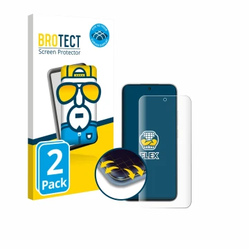 Front side of a product packaging with the brand logo BROTECT. Next to it is the device Xiaomi 15T shown with the correspondin