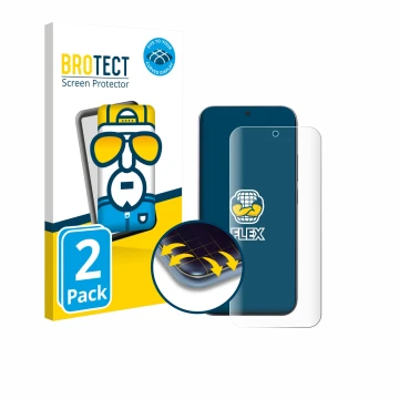 Front side of a product packaging with the brand logo BROTECT. Next to it is the device Xiaomi 17 Pro Max shown with the corre