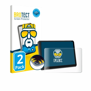 Front side of a product packaging with the brand logo BROTECT. Next to it is the device Carpuride W502BS Pro 5