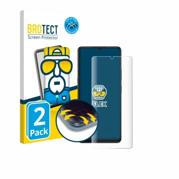 Front side of a product packaging with the brand logo BROTECT. Next to it is the device Cubot X100 shown with the correspondin