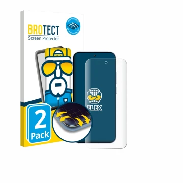 Front side of a product packaging with the brand logo BROTECT. Next to it is the device Oppo Reno 15 shown with the correspond