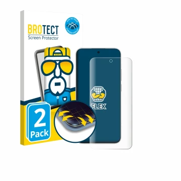 Front side of a product packaging with the brand logo BROTECT. Next to it is the device Xiaomi Redmi Note 15 Pro shown with th