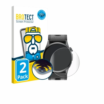 Front side of a product packaging with the brand logo BROTECT. Next to it is the device Rogbid Rowatch D3 shown with the corre