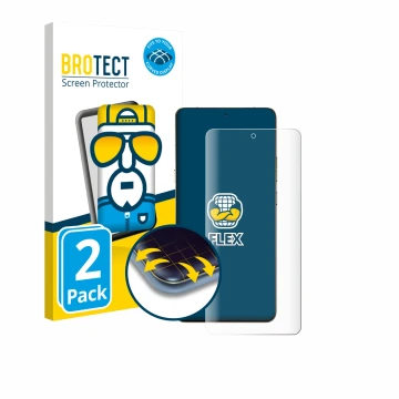 Front side of a product packaging with the brand logo BROTECT. Next to it is the device Motorola Signature shown with the corr