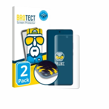 Front side of a product packaging with the brand logo BROTECT. Next to it is the device Oppo A6 Max shown with the correspondi