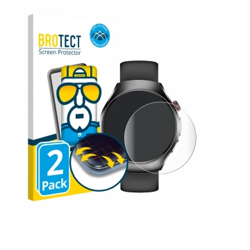 Front side of a product packaging with the brand logo BROTECT. Next to it is the device Smartwatch ET460 1.47