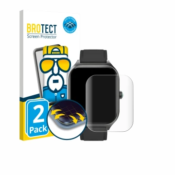Front side of a product packaging with the brand logo BROTECT. Next to it is the device FORRLITE Smartwatch 2.01