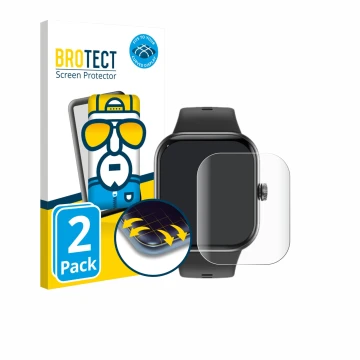 Front side of a product packaging with the brand logo BROTECT. Next to it is the device Honor Choice InFoWear Watch 2 Pro show