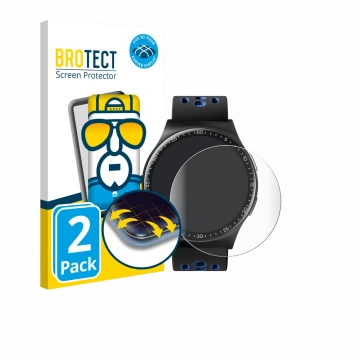 Front side of a product packaging with the brand logo BROTECT. Next to it is the device Reebok Pulse Smartwatch shown with the
