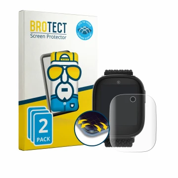 Front side of a product packaging with the brand logo BROTECT. Next to it is the device Xplora X6 Play eSIM (2nd generation) s