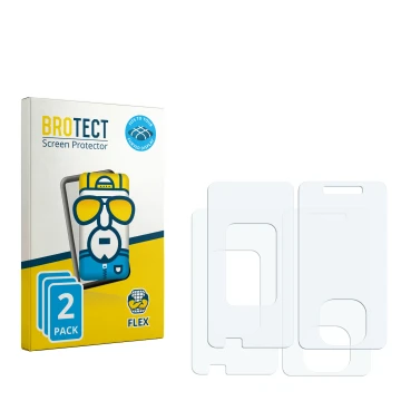 Front side of a product packaging with the brand logo BROTECT. Next to it is the corresponding screen protector.