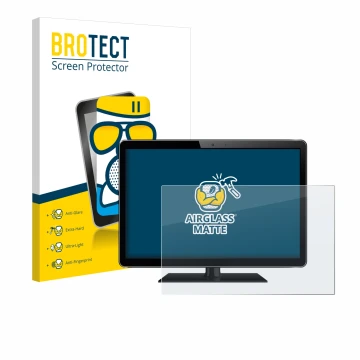 Front side of a product packaging with the brand logo BROTECT. Next to it is the device shown with the corresponding screen pr