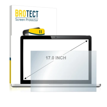Front side of a product packaging with the brand logo BROTECT. Next to it is the device shown with the corresponding screen pr