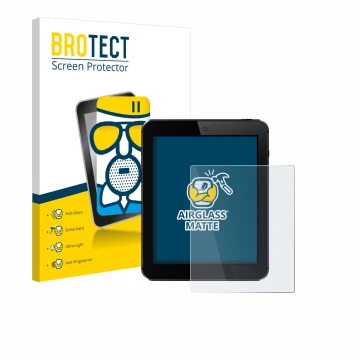 Front side of a product packaging with the brand logo BROTECT. Next to it is the device shown with the corresponding screen pr