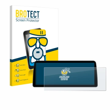 Front side of a product packaging with the brand logo BROTECT. Next to it is the device BMW Professional 10.2