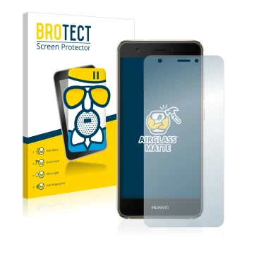 Front side of a product packaging with the brand logo BROTECT. Next to it is the device Huawei Nova shown with the correspondi