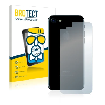 Front side of a product packaging with the brand logo BROTECT. Next to it is the device Apple iPhone 7 Back (entire surface) s