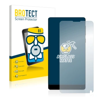 Front side of a product packaging with the brand logo BROTECT. Next to it is the device Xiaomi Mi Mix 2 shown with the corresp