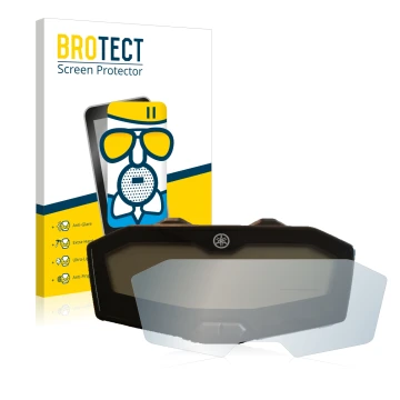 Front side of a product packaging with the brand logo BROTECT. Next to it is the device Yamaha MT-07 2018-2020 shown with the 