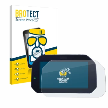 Front side of a product packaging with the brand logo BROTECT. Next to it is the device BMW R 1200 GS 2017-2018 Connectivity T