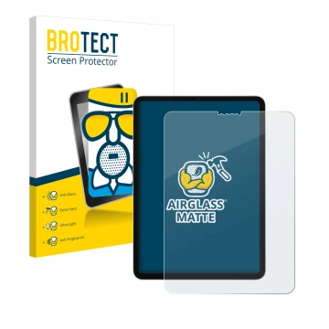 Front side of a product packaging with the brand logo BROTECT. Next to it is the device Apple iPad Pro 11