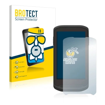Front side of a product packaging with the brand logo BROTECT. Next to it is the device Zebra TC20 Touch shown with the corres