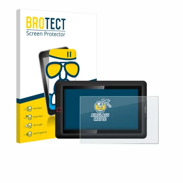 Front side of a product packaging with the brand logo BROTECT. Next to it is the device XP-Pen Artist 15.6 Pro shown with the 