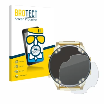 Front side of a product packaging with the brand logo BROTECT. Next to it is the device Diesel DZ7333 Mr. Daddy 2.0 shown with