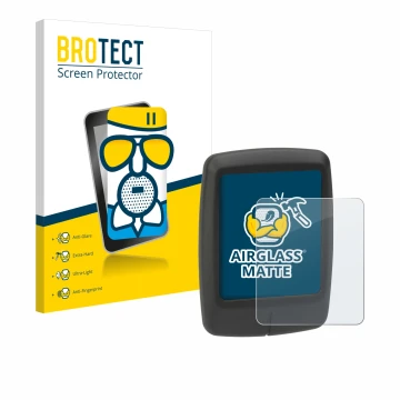 Front side of a product packaging with the brand logo BROTECT. Next to it is the device Specialized Turbo Connect Display show
