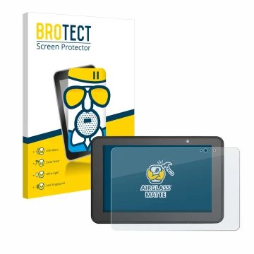 Front side of a product packaging with the brand logo BROTECT. Next to it is the device Zebra ET56 10.1